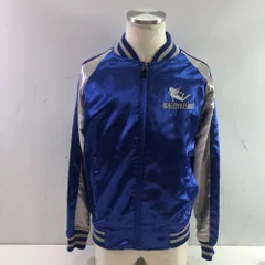 04w5499∞※【中古】 うる星やつら 刺繡 スカジャン ブルー サイズL 【八王子店】