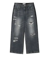 MILLO ARCHIVE コンプリート ダメージ パンツ ディープ ブルー L