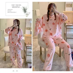 パジャマ レディース 冬 フランネル ルームウェア ２点セット 上下セット セットアップ 厚手 暖かい もこもこ パンツ 部屋着 かわいいjfg05