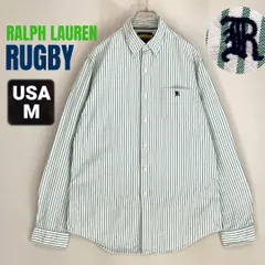 ラルフローレン ラグビー/RALPH LAUREN RUGBY★オックスフォードボタンダウンカラーシャツ★ストライプ★USAメンズM   #2512D019