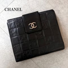 CHANEL アイコンライン Wホック 二つ折り財布 黒 - メルカリ