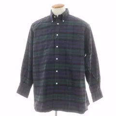 【中古】インディビジュアライズドシャツ INDIVIDUALIZED SHIRTS チェック ボタンダウンシャツ ネイビーxグリーン系【サイズ15 1/2-33（M位）】【メンズ】