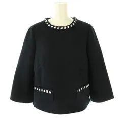 【中古】ルネ Rene ツイードプルオーバー ブラウス 34 紺 ネイビー /AT ■OS レディース ルネ Rene ツイードプルオーバー ブラウス 34 紺 ネイビー /AT □OS