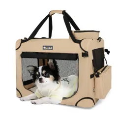 新品 Totoro ball 犬用キャリーバッグ ソフトクレート小型犬 キャリー 猫 キャリーバッグ キャリーケース 折りたたみ 犬 車用ケージ 5面メッシュ ロック付き 給水ボトルバンド付き 小型犬・猫2匹7kgまで『車載、旅行、避難、アウトドア、帰省で活用