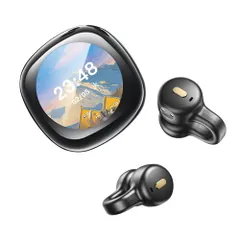 新品 SLuB 骨伝導イヤホン 搭載 Bluetooth 5.4 開放型 耳を塞がない TWS OWS イヤーカフ構造 挟んで装着 タッチスクリーン TFカード対応 自動ペアリング Hi-Fi音質 ENCノイズリダクション 左右分離型 小型軽量 安定装着 防水