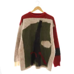 【中古】オールモストブラック ALMOSTBLACK MOHAIR EFFEL JACQURD ニット セーター 長袖 レッド カーキ /HK ■OS ■SH オールモストブラック ALMOSTBLACK MOHAIR EFFEL JACQURD ニット