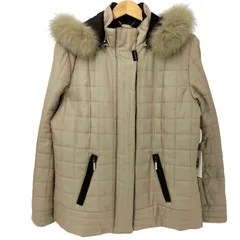 バルマン BALMAIN フォックスファー シルク100 キルティング 比翼 中綿 ジャケット レディース import：L 