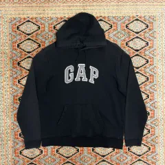 GAP 文字ロゴ ブラック 起毛 フード付きTシャツ メンズL