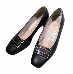 【中古／レディースシューズ:訳あり】 サルヴァトーレ フェラガモ  パンプス  黒