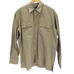 ポロバイラルフローレン Polo by RALPH LAUREN 90S GARVEY ポニー無し ヘリンボーン シャドーストライプ L/S フラップポケット ワークシャツ ビックサイズ メンズ import：XL 