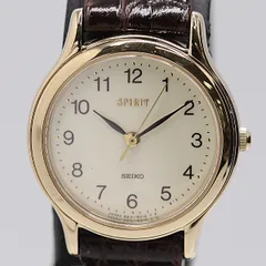 稼働 保付 セイコー スピリット 5E31-6C8A QZ アイボリー文字盤 レディース腕時計 2000000 11NBG ABC17411 KMT