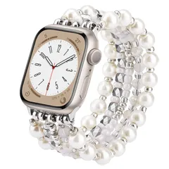 【数量限定】7 Series SE Series 40mm/38mm/41mm 6/5/4 レディース Watchバンド ファッション キュート Apple ストラップ iWatch ビーズブレスレット バンド Series VISOOM 3/2/1用