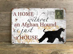 【 Afghan Hound/アフガン・ハウンド 】 メタルプレート メッセージ 犬 雑貨 グッズ アート ポスター おしゃれ インテリア 壁飾り アンティーク風 2