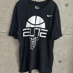 【USED】 古着 【中古】NIKE ナイキ Tシャツ 黒 L ELITE エリート バスケットボール バスケ プリントT 半袖 スウッシュ ロゴ 古着 メンズ ストリート スポーツウェア US古着 Ｌサイズ