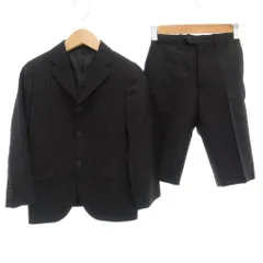 ベベ bebe セットアップ スーツ ジャケット パンツ 120 背抜き シングル ハーフ ストライプ 黒 ブラック /AE