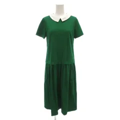 ダンローヴィサヴィス DANS LEAU VIS a VIS ワンピース 9AR ミモレ ロング 半袖 緑 グリーン /AE