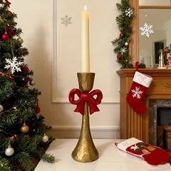 キャンドルホルダー キャンドルスタンド リボンが付いているキャンドルスタンド 高級感 鉄 インテリア 装飾 パーティー リビング ダイニング オシャレ 可愛い 寝室 テーブルデコレーション クリスマス装飾