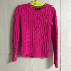 ポロ ラルフローレン ピンク ケーブル編みニット 6歳