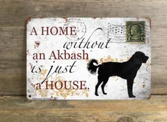 【Akbash/アクバシュ 】 メタルプレート メッセージ 犬 雑貨 グッズ アート ポスター おしゃれ インテリア 壁飾り アンティーク風 5