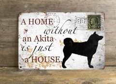 【Akita/秋田犬 】 メタルプレート メッセージ 犬 雑貨 グッズ アート ポスター おしゃれ インテリア 壁飾り アンティーク風 6