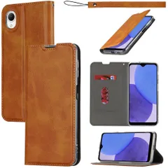 【人気商品】手帳型 カードスロット、キックスタンド、ロープ本 スマホケース カバー ケース scg18 sc-56c レザー(ライトブラウン) 5g a23 Galaxy 対応
