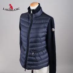 モンクレール ダウン×ニット 状態ランクAB サイズS ネイビー レディース MONCLER