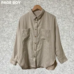 PAGE BOY ベージュ ボタン付きシャツ 長袖 Fサイズ