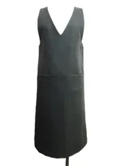 ROSSO ロッソ ポンチ ジャンバースカート Vネック ジャンスカ ロング丈 小さいサイズ グレー系 36 Sサイズ  レディース E429LF