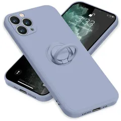 【即日発送】ProMax iPhone11 アイフォン11ProMax スマホケース リング付き シリコン スタンド機能 用の カバー 耐衝撃 レンズ保護 360°回転 車載ホルダー ケース ストラップホール付き 滑り止め 指紋防止 薄型 （グレー）