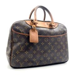 【ネームタグ付き】ルイヴィトン ドーヴィル モノグラム ハンドバッグ □鑑定済み良品□LOUIS VUITTON ルイヴィトン モノグラム ドーヴィル