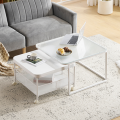  【セット品】ガラステーブル センターテーブル ガラス天板 2点セットル リビングテーブル ガラス ガラステーブル ローテーブル リビング 新生活 人気 おしゃれ カフェ風 モダン カフェ table 収納付き   