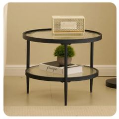 「数量限定セール」 ガラステーブル センターテーブル 単品　ガラス天板 二段式 収納付き コンパクト リビング   