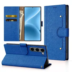 【新着商品】カード収納 ヴィンテージデニム風レザー スタンド機能 スマホケース SC-51D ギャラクシーS23 SCG19 カードポケット付き 携帯カバー 耐衝撃 全面保護 ラップホール付き 財布型 高級レザー ケース マグネット式 手帳型 耐摩擦 S23