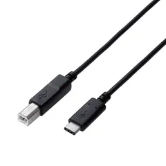 新品 エレコム USBケーブル Type C (USB C to USB B) 0.5m USB2.0認証品 3A出力 最大480Mbps ブラック U2C-CB05NBK