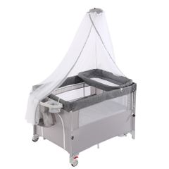 「数量限定セール」折りたたみベビーサークル コンパクト収納 おむつ替えテーブル付き 蚊帳付き ゆりかご機能付き 大容量収納スペース付き ベビーベッド プレイヤード お昼寝 新生児 赤ちゃん 安全ガード 多機能 室内用