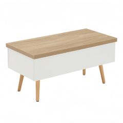 「数量限定セール」 ナチュラル+ ホワイト　テーブル 油圧昇降式テーブル 昇降テーブル ダイニングテーブル 収納機能 ローテーブル センターテーブル 折り畳み リビングテーブル デスク 送料無料 一人暮らし 高さ調節   