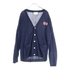 GUCCI (グッチ) フロントロゴ GG刺繍 カーディガン 576815-XKAOW ネイビー