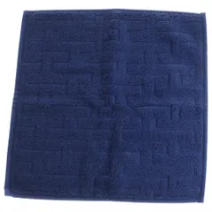 HERMES (エルメス) Hロゴ総柄 コットン ハンカチ ハンドタオル ブルー