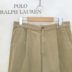 POLO RALPH LAUREN ポロ ラルフローレン チノパン タックパンツ ストレートパンツ 33 ベージュ ジップフロント ポルトガル製  メンズ ファッション