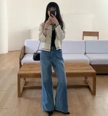 セミワイド ブーツカット デニム パンツ M 新品