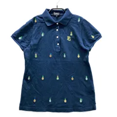 サイズ：1 PEARLY GATES パーリーゲイツ  半袖ポロシャツ パイナップル総柄 ネイビー系 [240101562170] ゴルフウェア レディース ストスト