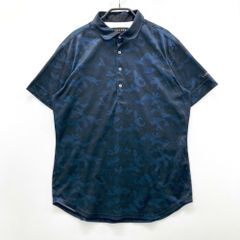 サイズ：L ST ANDREWS セントアンドリュース  タック入り 半袖ポロシャツ 迷彩 カモフラ柄 ネイビー系 [240101566126] ゴルフウェア メンズ ストスト