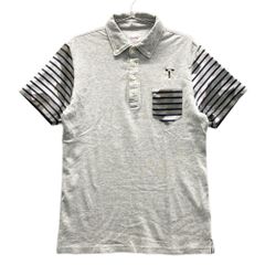 サイズ：04 TOVHO トヴホ  半袖ポロシャツ ボタンダウン ボーダー柄 グレー系 [240101567162] ゴルフウェア メンズ ストスト