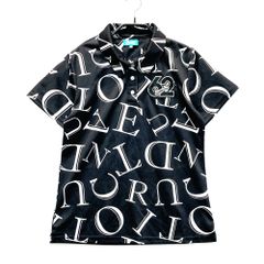 サイズ：M CUARTO UNITED クアルトユナイテッド  半袖ポロシャツ 総柄 ブラック系 [240101567477] ゴルフウェア レディース ストスト