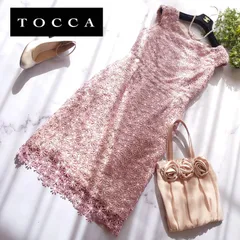 近年 トッカ マーガレット 花柄刺繍 ケミカルレース ワンピース ピンク L相当