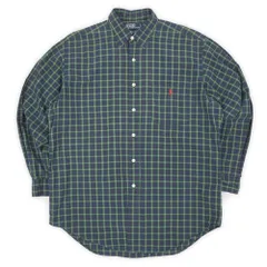 ポロラルフローレン POLO RALPH LAUREN 90s 90年代 レギュラーカラーシャツ LOWELL SPORT 珍品 チェック柄 ロゴ刺繍 USA ヴィンテージ アメリカ 古着 メンズ シャツ ブラックウォッチ M【中古】
