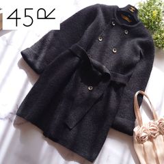 R by 45rpm ウール ロングコート ダブルボタン ノーカラー ベルト 2