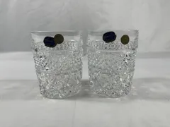 BOHEMIA CRYSTAL ボヘミアクリスタル　ロックグラス　2点セット　Czech Republic チェコ製　ペアグラス　ペア　アルコール　ロック　ウィスキー　お酒　グラス　食器　昭和レトロ　昭和　レトロ