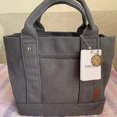 ミニトートバッグ 帆布　小さめトートバッグ　キャンバス 3仕切り ダークグレー