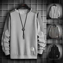 トレーナー メンズ トップス クルーネック プルオーバー カットソー スウェット おしゃれ お兄系 配色 秋 秋物